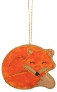 Decorazione per albero di natale in tessuto fatta a mano 7 cm Sleeping Fox – Sass &amp; Belle