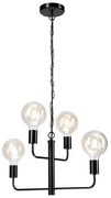 Lampadario a catena ORLANDO 4xE27/60W/230V nero