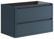 Mobile da bagno sotto lavabo TRATTO blu opaco L 79.5 x H 50 x P 45.5 cm 2 cassetti, lavabo non incluso