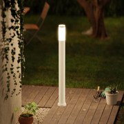 Paletto da Giardino 100cm acciaio inox BIANCO IK06 IP54 base E27