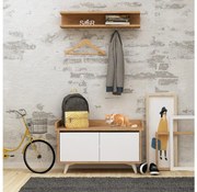 Appendiabiti ARASSO 18,8x80 cm + scarpiera 60x90 bianco/marrone