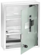 WENKO 22924100 - Armadietto per medicinali 30x40 cm acciaio inox/argento