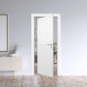 Porta tamburata rototraslante Mondrian inserto cromo bianco matrix L 70 x H 210 cm sinistra