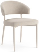 IRIS Beige (tessuto Basel 24)/telaio beige - MODERNA SEDIA IMBOTTITA PER SALONE /SOGGIORNO IN STILE BOHO