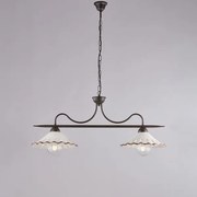 Lampadario in ferro laccato nero e decorazione effetto ruggine con ...