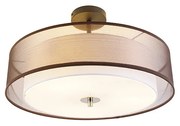 Plafoniera moderna marrone con bianco 50 cm 3 luci - Drum Duo