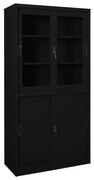 Armadio Per Ufficio Anta Scorrevole Nero 90x40x180 Cm Acciaio /
