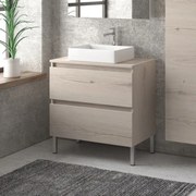 Kamalu - mobile bagno a terra 80cm con due cassetti tod-80p