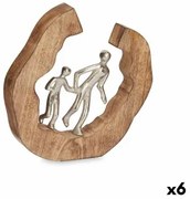 Statua Decorativa Famiglia Argentato Metallo 24,5 x 24,5 x 5 cm (6 Unità)