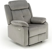 Poltrona reclinabile Loris in tessuto grigio - H105 cm