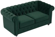 Divano 2 posti in Velluto Verde - CHESTERFIELD