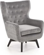 Poltrona imbottita Marvel in velluto grigio - H103 cm