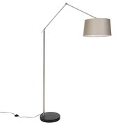 Lampada da terra moderna in acciaio con paralume tortora 45 cm - Editor