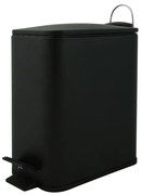 Pattumiera bagno 5 Lt in acciaio nero opaco con apertura a pedale Rexa