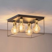 Luminex Plafoniera Anna con struttura in metallo, a 4 luci quadrate