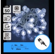 Aigostar - Catena LED natalizia da esterno 50xLED/8 funzioni 8m IP44 bianco freddo