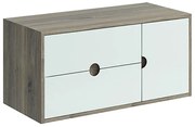 Mobile da bagno sotto lavabo VISOBATH Kompas bianco L 100 x H 48 x P 22 cm 2 cassetti 1 anta, lavabo non incluso