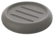 Portasaponetta tonda da appoggio in ceramica grigia