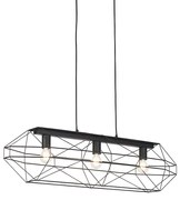 Lampada a sospensione industriale nera 3 luci - Carcass