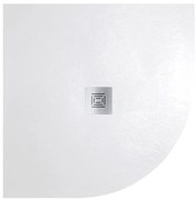 Piatto doccia SANYCCES in fibra di vetro Logic bianco L 90 x L 90 x H 3 cm opaco effetto ardesia