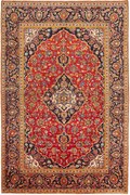 Kashan Tappeto 200x300 Rosso (Iran) Annodato A Mano