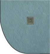 Piatto doccia pietra 90x90 semicircolare colore grigio cemento - KAMALU