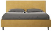 Letto contenitore da 160x190 in microfibra ocra Adele