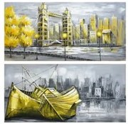 Quadro DKD Home Decor Città 120 x 3 x 60 cm Loft (2 Unità)