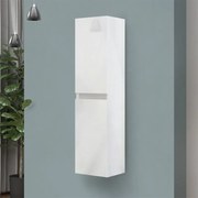 Colonna bagno sospesa bianco lucido 2 ante reversibili chiusura rallentata