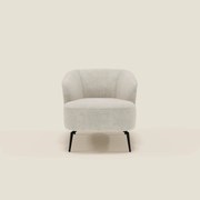 Renoa Poltroncina dall'eleganza moderna in tessuto smacchiabile T24 bianco latte