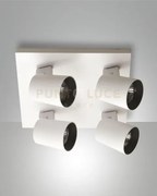 Modo  spot bianco 4 luci alluminio spazzolato orientabile  attacco ...