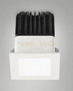 Quito faretto incasso quadro bianco 6,2x6,2cm c/dri 12w 3000k 1150lm