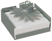 Porta tovaglioli margherite giada in ferro 17x17x12cmh