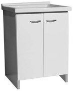 Mobile lavanderia con lavabo incluso Premium 2 ante in abs bianco P 50 x L 63 x H 87 cm