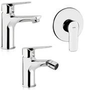 Set miscelatori lavabo bidet e doccia incasso cromati Artis Punta+ piletta inclusa