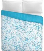 Trapuntino matrimoniale fiori azzurri