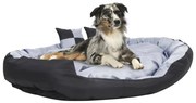 Cuscino per cani reversibile lavabile grigio nero 150x120x25 cm