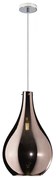 Sospensione Contemporanea Drop Metallo Cromo Vetro Rame 1 Luce E14 D.22Cm