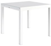 Tavolo da giardino allungabile Lyra NATERIAL in alluminio bianco con piano in vetro  per 6 persone 90/160x90cm