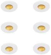 Set di 6 faretti da incasso moderni da bagno bianchi IP54 - Shed Honey