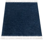 Tappeto BERBER quadrato 9000 blu scuro Frange berbero marocchino shaggy