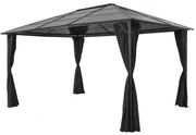 Gazebo Con Tende İn Alluminio 4x3x2,6 M Nero /