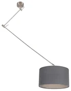 Lampada a sospensione in acciaio con paralume 35 cm grigio scuro regolabile - Blitz