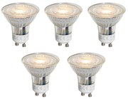 Set di 5 lampadine LED GU10 50mm trasparenti 1W 80 lm 2200K