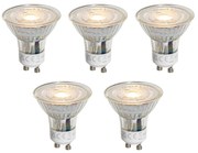 Set di 5 Lampadine LED GU10 Chiare 50mm 1W 80 lm 2200K