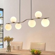 Lampada a sospensione Avalyn Lindby, dimmerabile, Alluminio / Grigio / Zincato, Soggiorno / Sala da pranzo, Vetro, Moderno, Lampada a sospensione