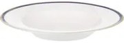 Piatto fondo con filo blu e oro in new bone china, da 22 cm
