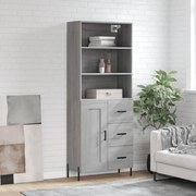 Credenza grigio sonoma 69,5x34x180 cm in legno multistrato