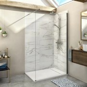 Walk-in remix L 100 x H 200 cm, vetro 8 mm vetro senza finitura / trasparente cromo
