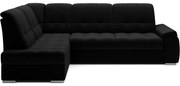 Divano angolare nero allungabile/con contenitore (con penisola a sinistra/a L) Sado – ELTAP